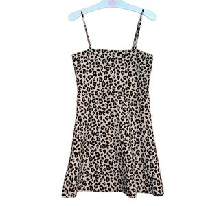 •H&M DIVIDED•NWOT LEOPARD SPAGHETTI STRAP SUMMER DRESS SIZE 6.